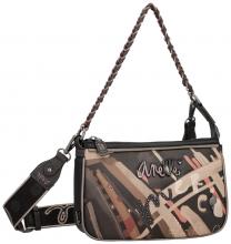 gemusterte Schultertasche Kettenhenkel dunkelbunt Anekke Mademoiselle Parisian