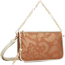 Umhängetasche Anekke Essentials Korallenrot Metallicprint orangebraun kupfer