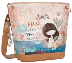 Damen Umhängetasche Anekke Mediterranean Flechthenkel Seitennaht Leichtgewicht