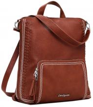Desigual Citybackpack Pretoria camel Trama Ziernähte perforiert
