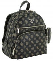 Guess Power Play Damenrucksack Brown Logo dunkelbraun Print