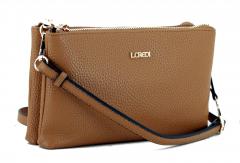 Zweigeteilte Abendtasche L.Credi Cognac Anhänger Ella