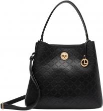 L.Credi Damenhenkeltasche Filiberta schwarz Prägung