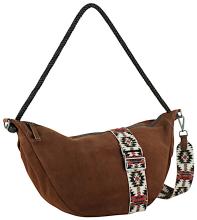 große Beuteltasche Harbour2nd Tiam Velours braun Flechtoptik