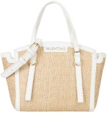 Valentino sommerliche Basttasche Demetra weiss kompakt Bianco
