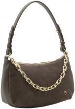 Veloursledertasche Caleidos Taupe italienisch