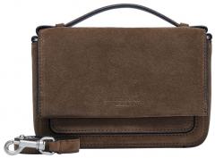 Velourstasche braun Überschlag Liebeskind Lea Crossbody XS Top Handle