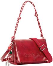 Venecia 4.0 auffällige Umhängetasche Desigual Carmin Flechtriemen rot