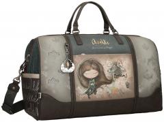 Anekke Reisetasche Weekender Real bestickt Nieten beige grau