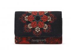 Damengeldbörse Negro Mone Indopatch Diana schwarz rot Desigual