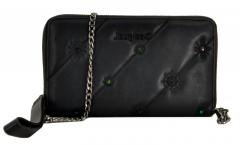 2 in 1 Abendtasche Geldbörse Desigual Melisa Pailletten schwarz Kette