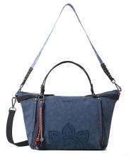 bestickte Kurzgrifftasche Desigual Aquiles Libia dunkelblau Mandala