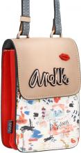 Microbag Anekke Fun and Music Smartphone Crossover bunt Strasssteine Rote Lippen