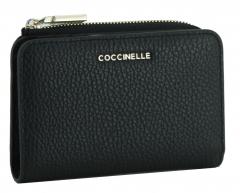 Damenbörse schwarz Leder Metallic Soft Small Coccinelle Noir