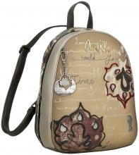 Statementrucksack beige taupte bestickt Anekke Real Manifesto