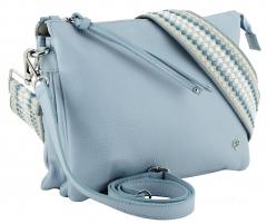 hellblaue Ledertasche feminin Caleidos geräumig Azzurro
