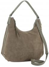 edle Schultertasche Materialmix Coccinelle Rebekka Suede Large Warm Taupe