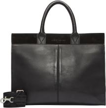 edle Businesstasche Damen Ledermix Liebeskind Blake Satchel XL Black