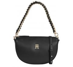 Damenhandtasche Halbmond  Tommy Hilfiger Feminine Schwarz Kettenhenkel