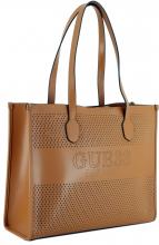 Guess Henkeltasche Katey Perf Cognac braun Stanzmuster