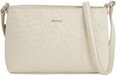 Schultertasche Monogrammprägung Calvin Klein CK Must Xbody Stoney Beige