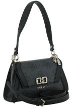Guess Karnilla Flap Shoulder Bag Coal Logo schwarz grau Abendtasche