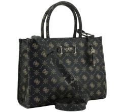 elegante Kurzgrifftasche Satchel Silia Aspresso Logo dunkelbraun