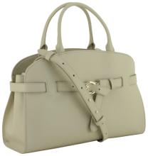 Ledertasche Sabine Coccinelle mittelgroß taupe Zierriemen 