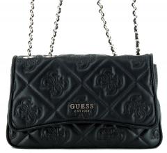 Guess Überschlagtasche Marieke Black Logo wattiert Kettenhenkel