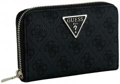 Guess Laurel II SLG Damengeldtasche Coal Logoprint grau schwarz