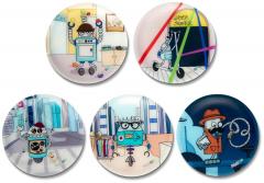 Klettieset Roboter Ergobag 5teilig für Pack Cubo Maxi