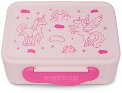 Ergobag Brotdose Kunststoff rosa Einhorn mit Trennfach