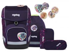 ergobag cubo Schulrucksack Set lila pink Pferde Sportbeutel Federpennal