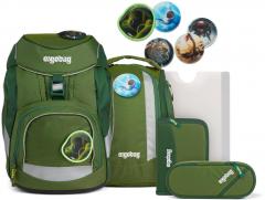 Schulrucksackset schimmernd grün Dschungel ergobag pack Grüne MamBär Shiny Edition