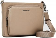 Mandarina Duck Mellow Leather Umhängetasche Crossover Warm Taupe