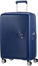 erweiterbarer Reisetrolley Spinner M 67cm Midnight Navy American Tourister Soundbox
