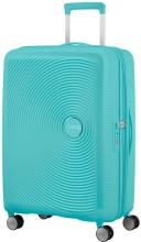 Hartschalentrolley türkis American Tourister Soundbox Spinner M 67cm Pool Side Blue