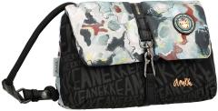 extravagante Überschlagtasche mit Karabiner Anekke Nature Woods schwarz bunt
