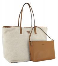Guess Victtoria Shoppertasche variabel Teddyfell Natural Cognac