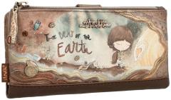 Damenbrieftasche Anekke Core Glitzer Stickerei Brauntöne