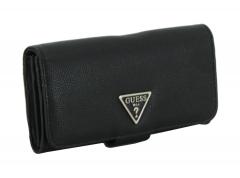 genarbte Geldtasche Guess Black Überschlag schwarz