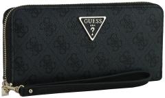 Ziparound-Börse Guess Laurel II Coal Logoprint schwarz grau