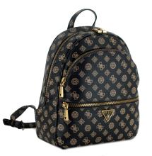 Guess Damenrucksack Manhattan Mocha Logo Alloverprint schwarz braun