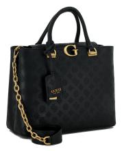 Guess G Vibe Black Logo Kurzgrifftasche Alloverprägung schwarz