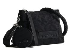 zweigeteilte Pochette Desigual Dortmund Prisma schwarz bestickt recycled