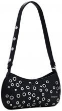 Desigual schmale Schultertasche Rebel Negro Nieten Alsacia schwarz
