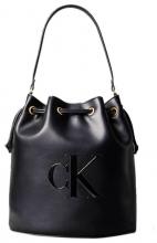 Calvin Klein Bucket Bag Raised CK Large Black 