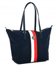 geräumiger Shopper Tommy Hilfiger Poppy Tote Navy Streifen