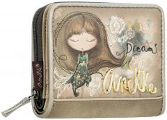 klappbare Geldtasche Anekke beige Glitzersteine Real herbstlich