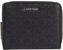Kompakt Portmonee Damen Calvin Klein Black Mono Must Flap